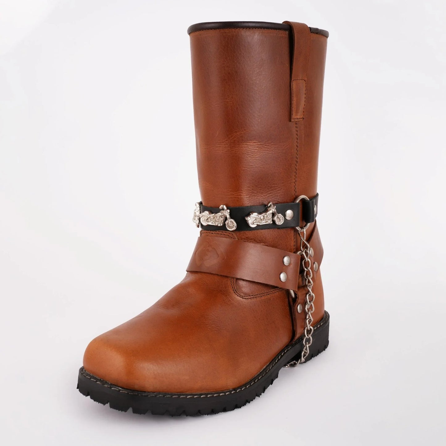 chopper leather boot chain - biker motorcycle acessory -