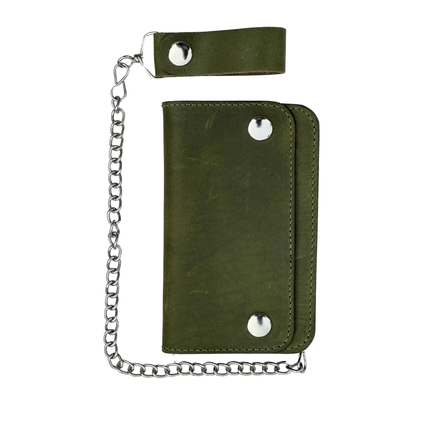 gallanto men’s leather biker wallet – chain wallet – bifold design – available in 6" and 7" sizes -