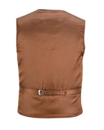 Mens Buttoned Classic Tan Soft Suede Leather Waistcoat Vest -
