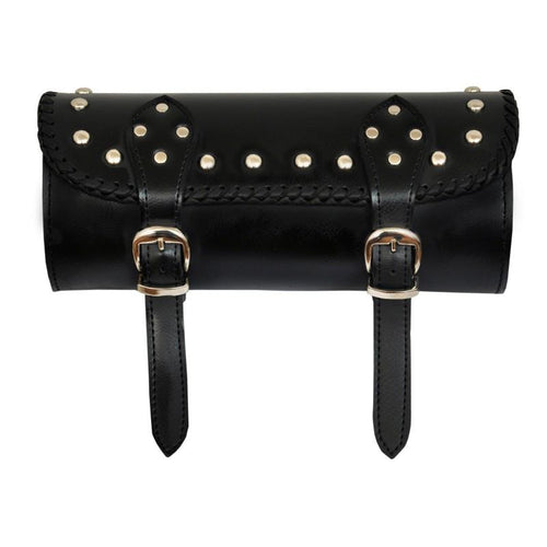 1093 Studded Black Motorcycle Leather Tool Bag -