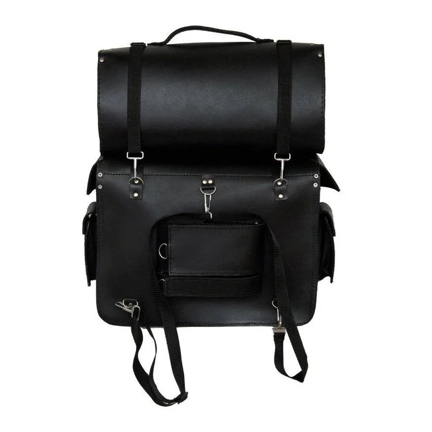 511 large deluxe motorcycle saddle touring bag leather -