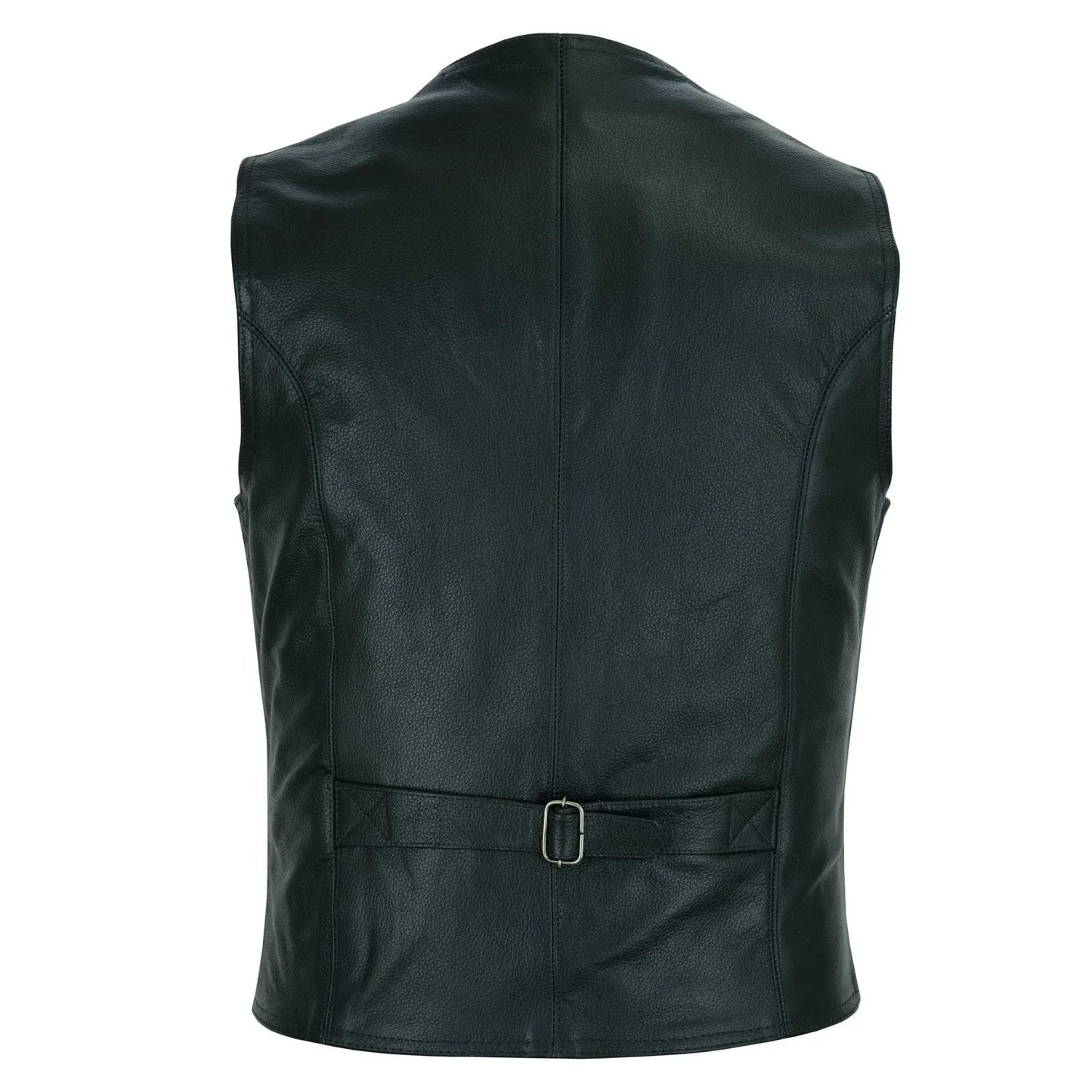 brown classic mens motorcycle leather waistcoat biker -