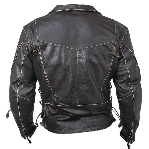men's antique-brown rub-off motorcycle jacket -