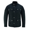 Men's Classic Black Waxed Cotton Motorcycle Jacket Textile Biker Armoured vintag -