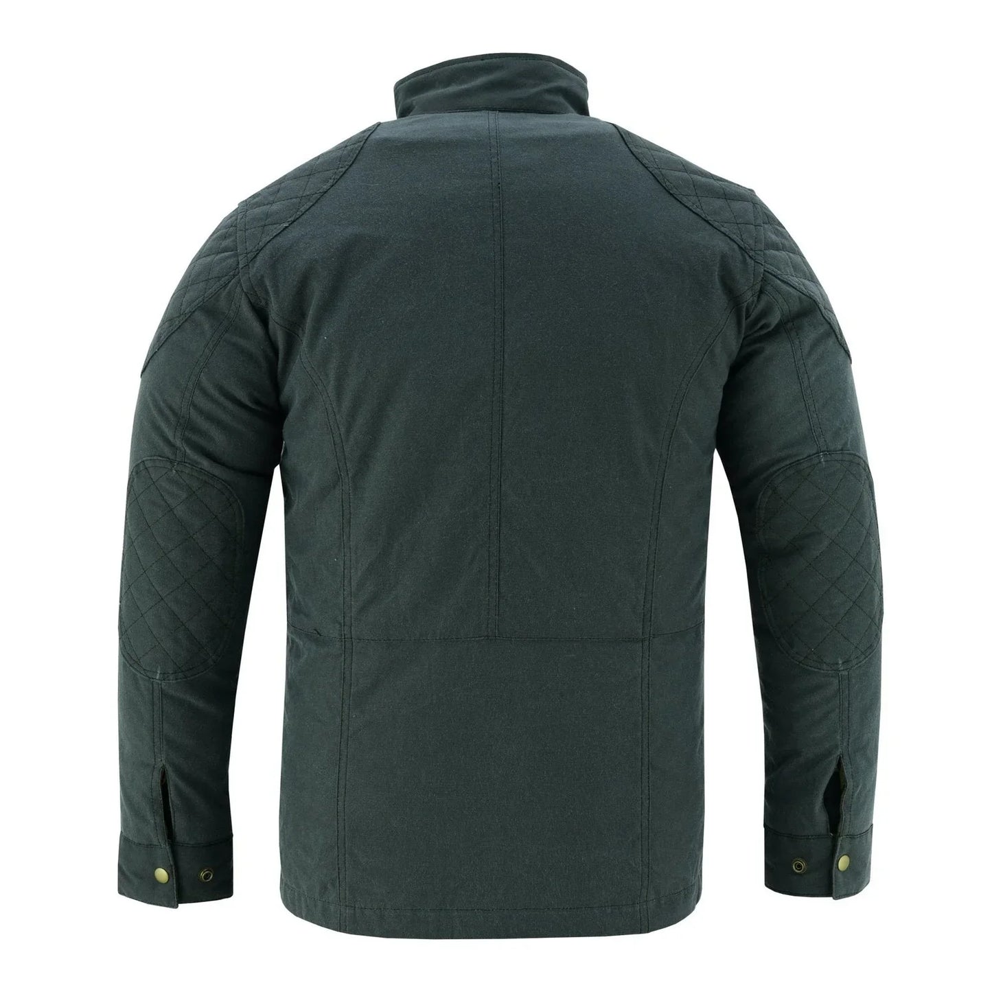 men's classic green waxed cotton motorcycle jacket textile biker armoured vintag -