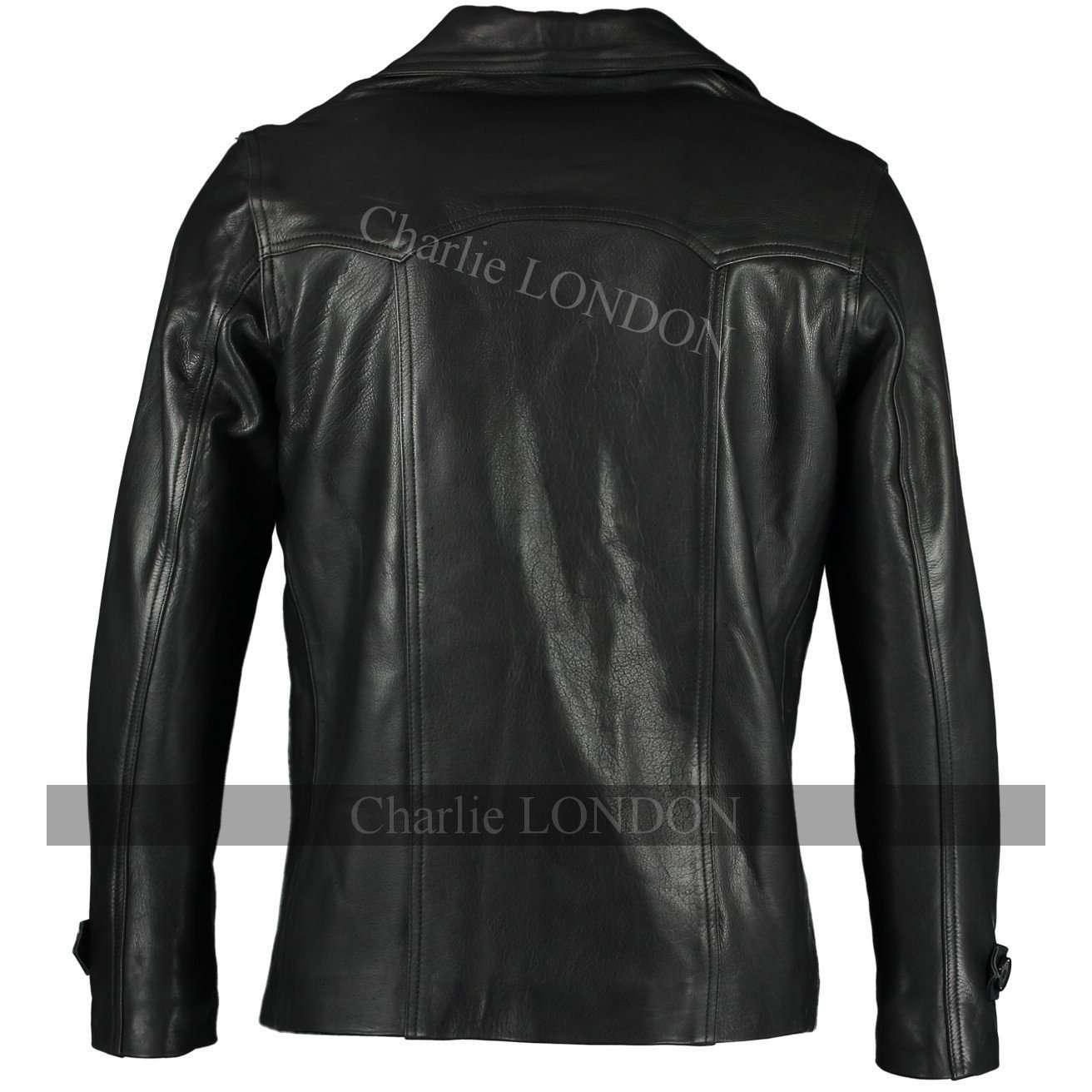 men's heist antique vintage brown leather jacket -
