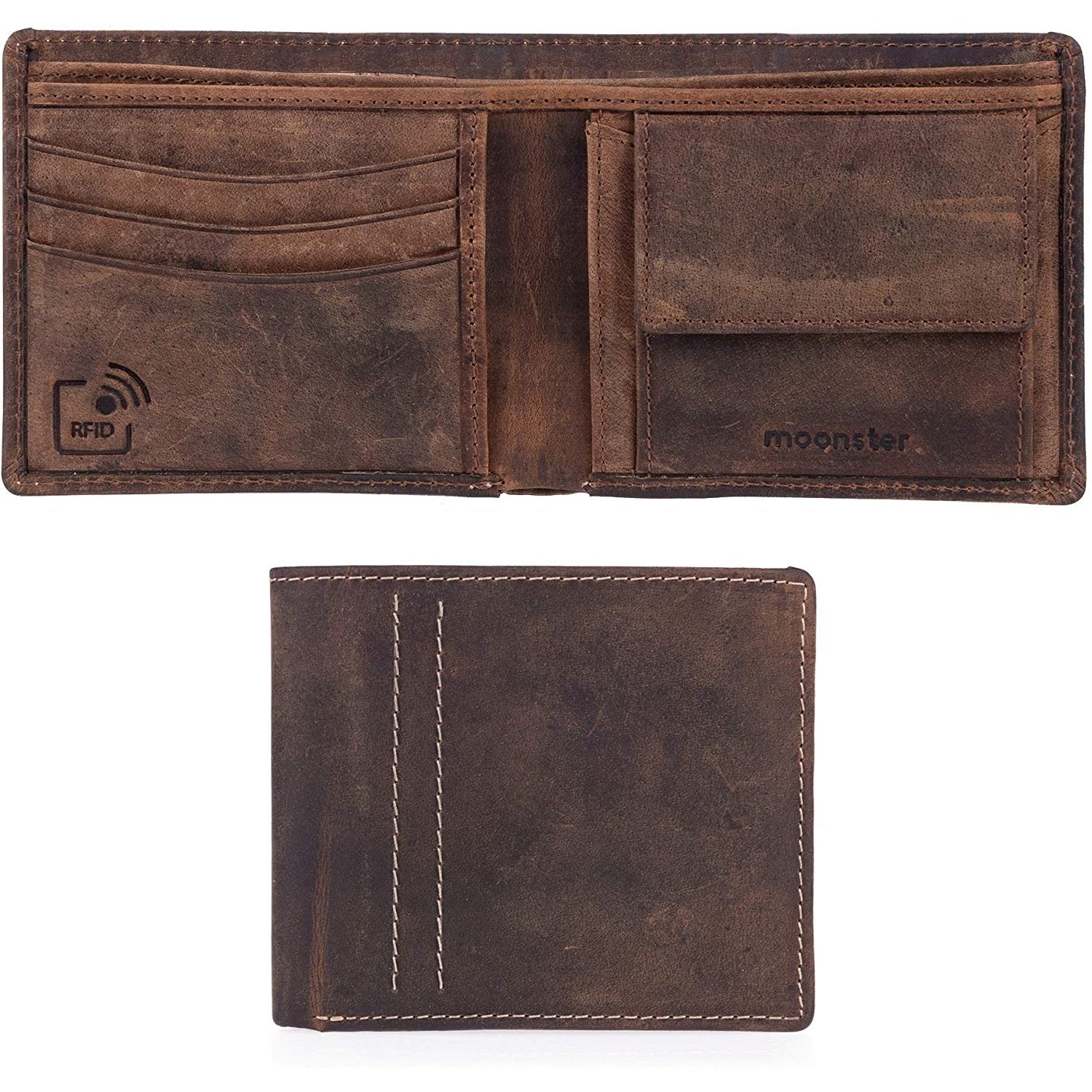 Mens RFID Blocking Slim Genuine Leather Wallet - With Gift Box