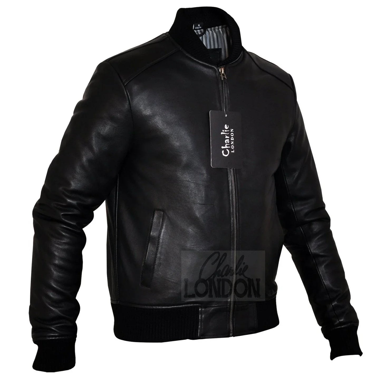 mens sand style bomber leather jacket -