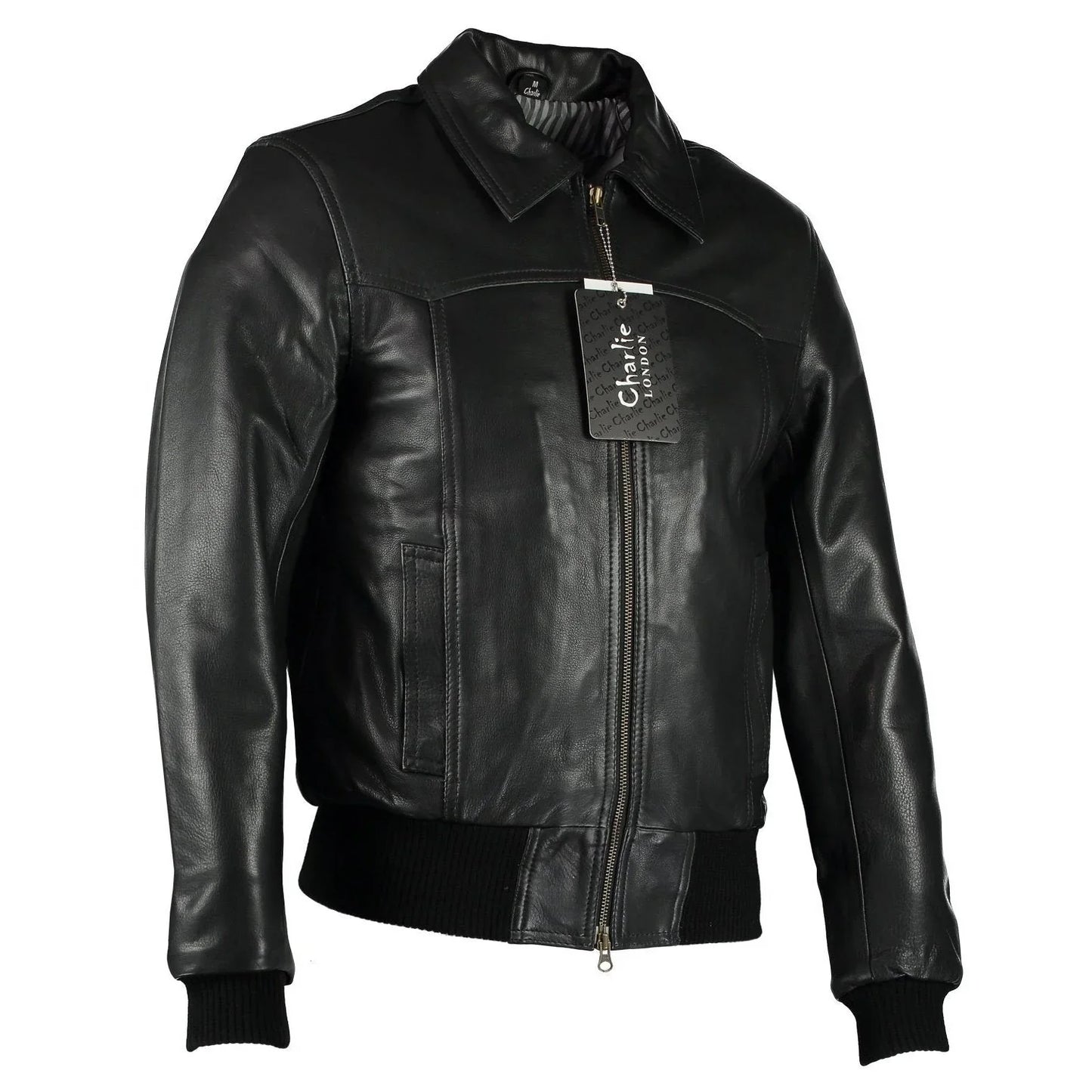 men's the deal vintage brown bomber leather jacket -