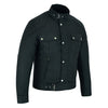 Moto Classic Black Waxed Cotton Motorcycle Jacket Textile Biker -