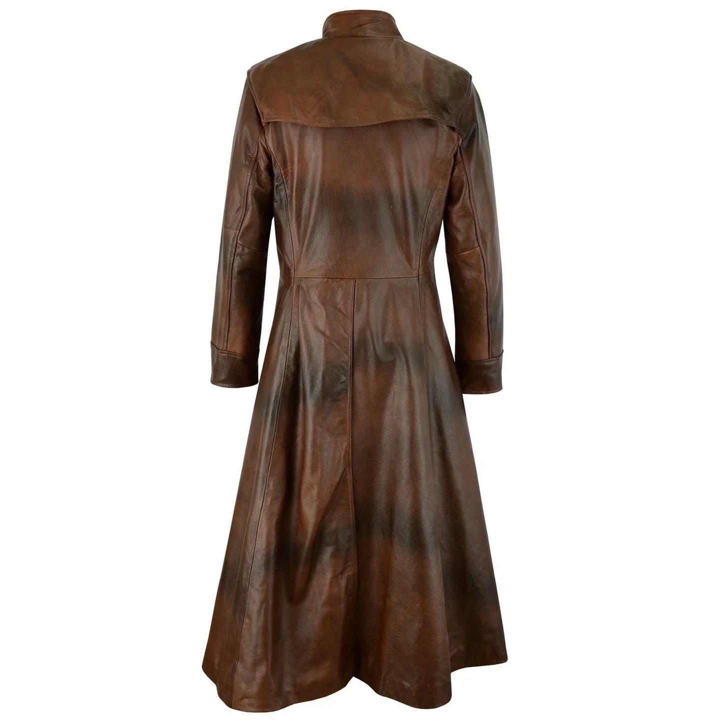 neo matrix black gothic style men's long leather trench coat -
