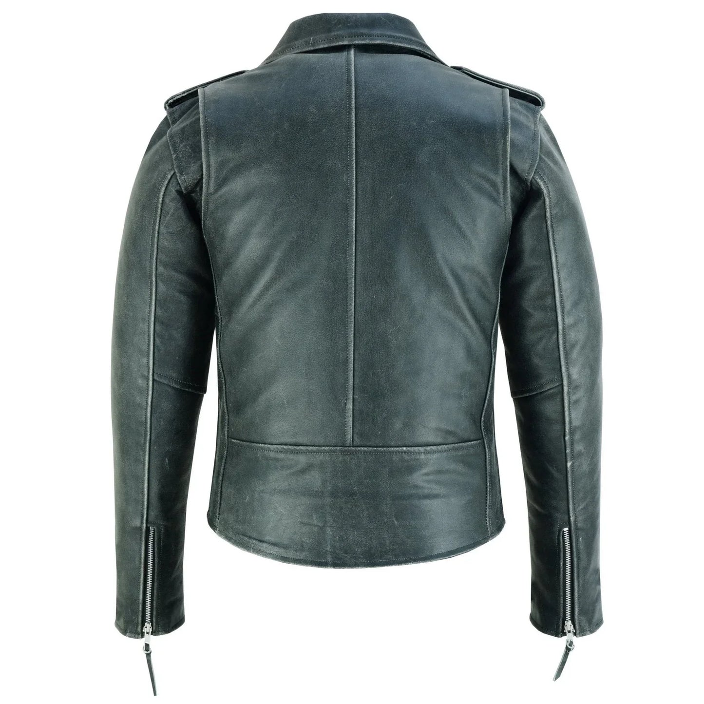 terminator mens premium stonewash leather marlon brando biker motorcycle jacket -