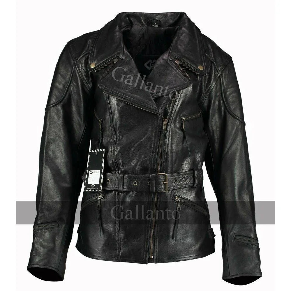 Vintage Black Demi Ladies 3/4 Biker Leather Jackets – Vintage Leather