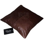Vintage Brown Leather Sofa Pair Cushion Covers -