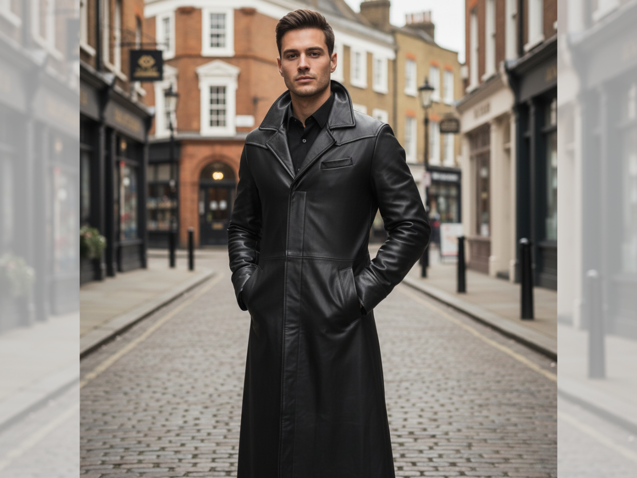 Men’s Leather Trench Coats – Long & Short Styles