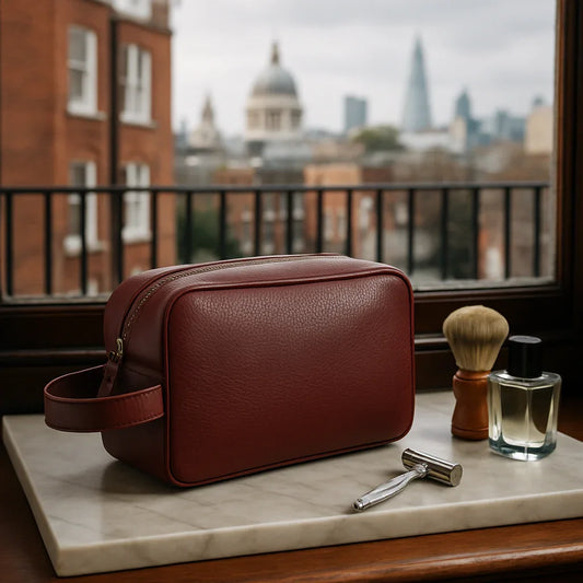  Premium Leather Toiletry Bag | Stylish & Durable Mens Wash Bag for Travel