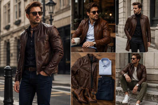 How to Style a Men’s Brown Leather Jacket for a Smart-Casual Look?