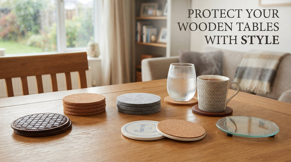 What are the best beverage coasters for protecting wooden tables?