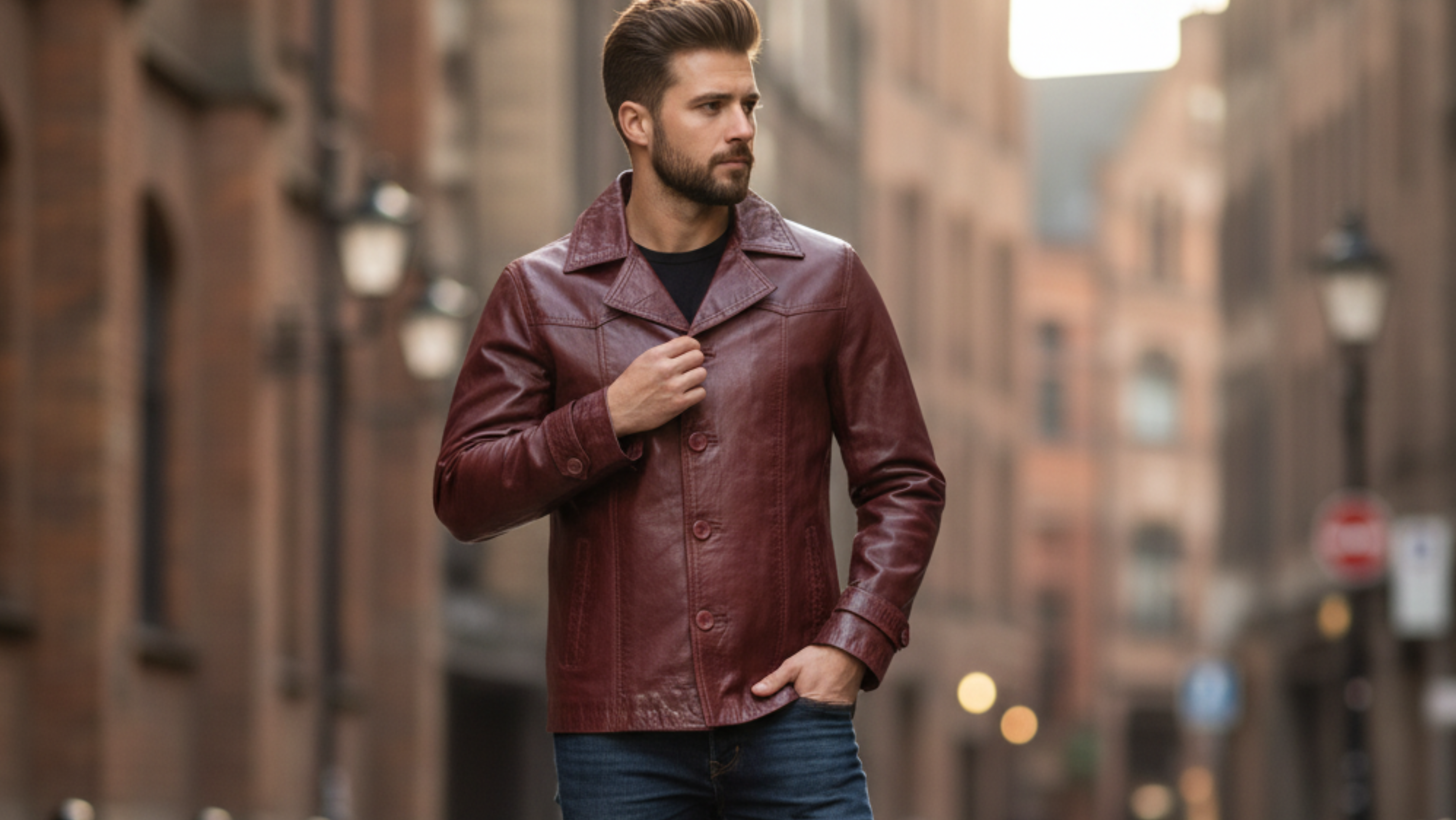 How to Style a Maroon & Burgundy Leather Jacket: Elegant Yet Bold