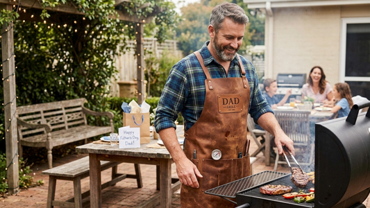 Shop the Best Premium Men’s Leather Barbecue Aprons for Father’s Day