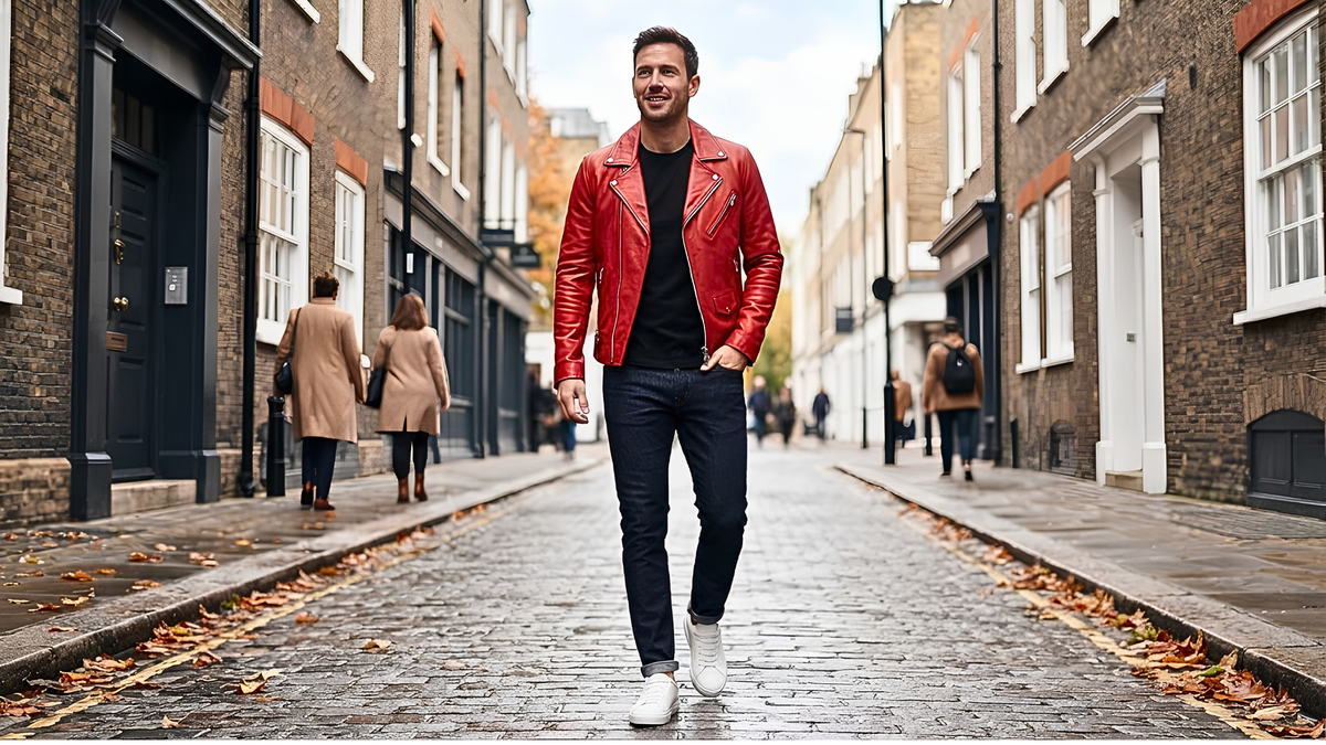 What to Wear With a Red Biker Jacket for Men?