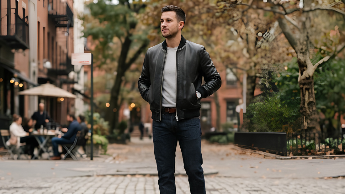 How to Wear Black Leather Jacket Bomber for a Classic Everyday Look