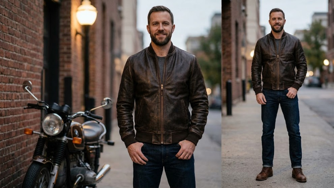 How a Leather Bomber Jacket Should Fit: A Men's Sizing Guide