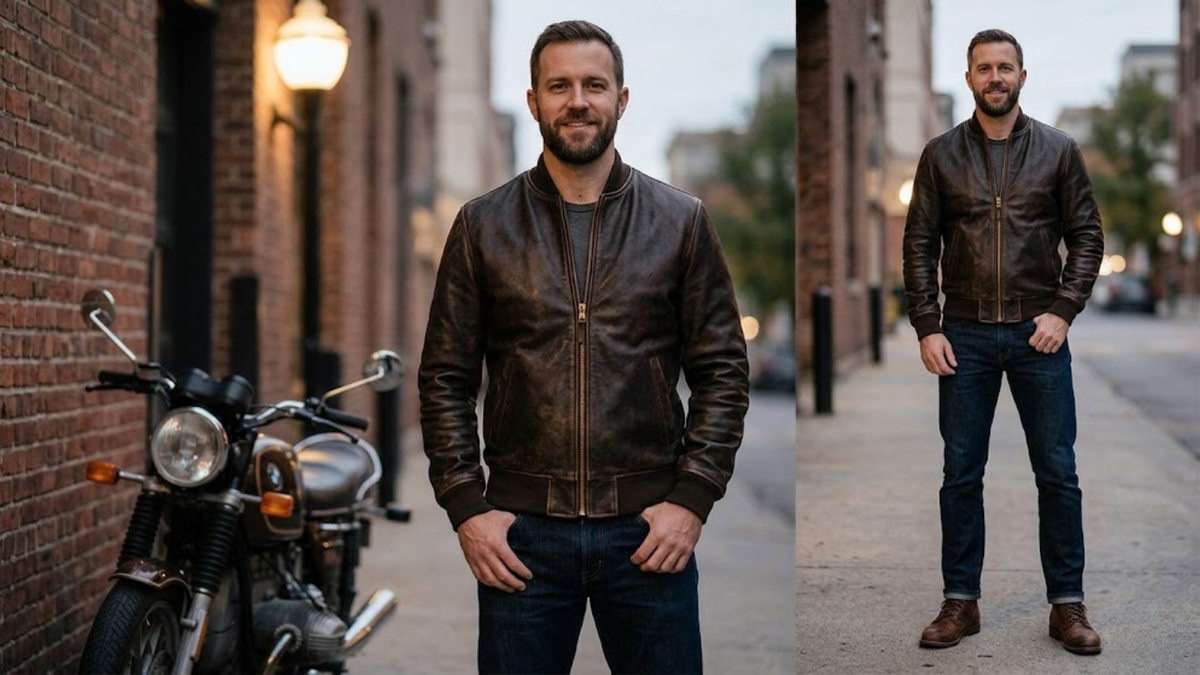 How a Leather Bomber Jacket Should Fit: A Men's Sizing Guide