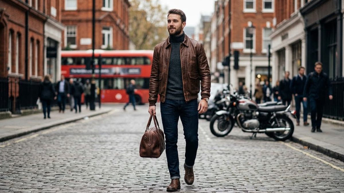 Buy Classic Men’s Leather Bomber Jackets in London and the UK