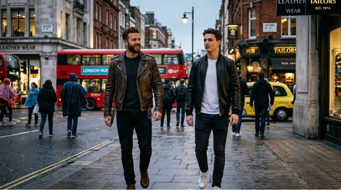 BOMBER OR BIKER? WHICH MEN’S BROWN LEATHER JACKET IS TRENDING IN THE UK?