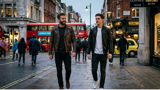 BOMBER OR BIKER? WHICH MEN’S BROWN LEATHER JACKET IS TRENDING IN THE UK?