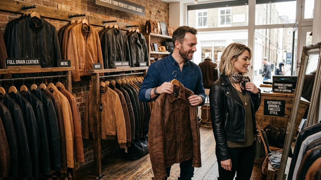 Shop Premium Men’s Real Leather Jackets Online with Free UK Shipping