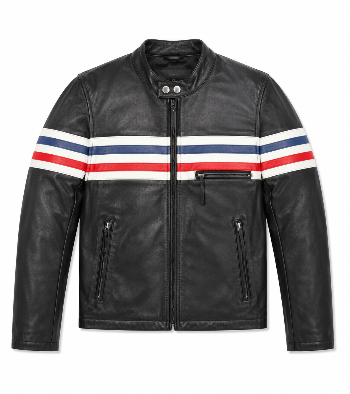 ladies premium leather biker jacket size xs | midnight black edition