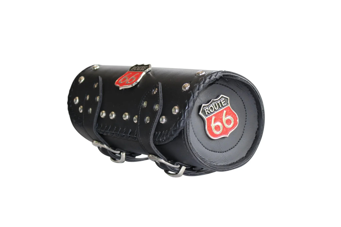 1093 route66 studded black motorcycle leather tool bag - 