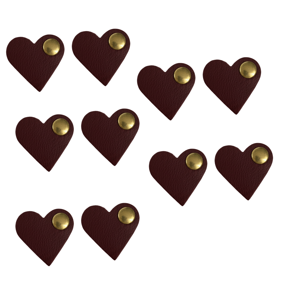 10Pcs Heart - Shaped Leather Cable Organizers – Reusable Cord Clips - 