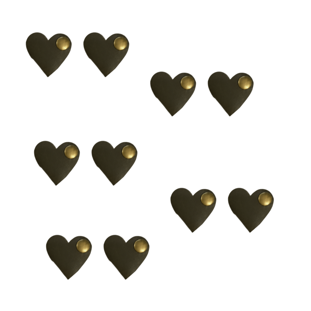 10pcs heart - shaped leather cable organizers – reusable cord clips - 