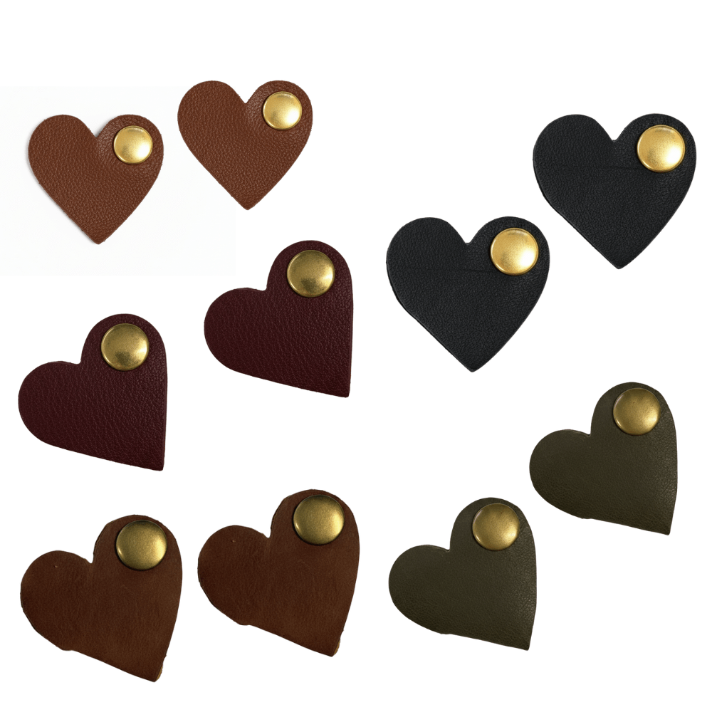 10pcs heart - shaped leather cable organizers – reusable cord clips - 