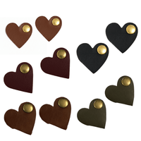 10Pcs Heart - Shaped Leather Cable Organizers – Reusable Cord Clips - 