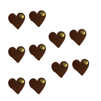 10Pcs Heart - Shaped Leather Cable Organizers – Reusable Cord Clips - 