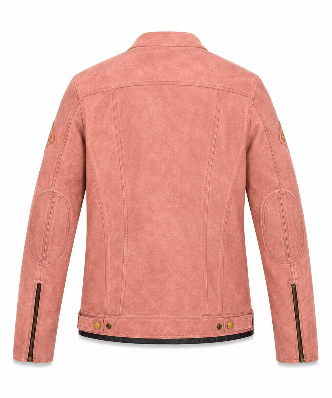 ladies premium real leather badges racing jacket in large size | heritage moto collection
