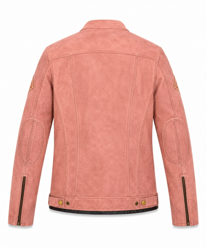 Ladies Premium Real Leather Badges Racing Jacket in Large Size | Heritage Moto Collection