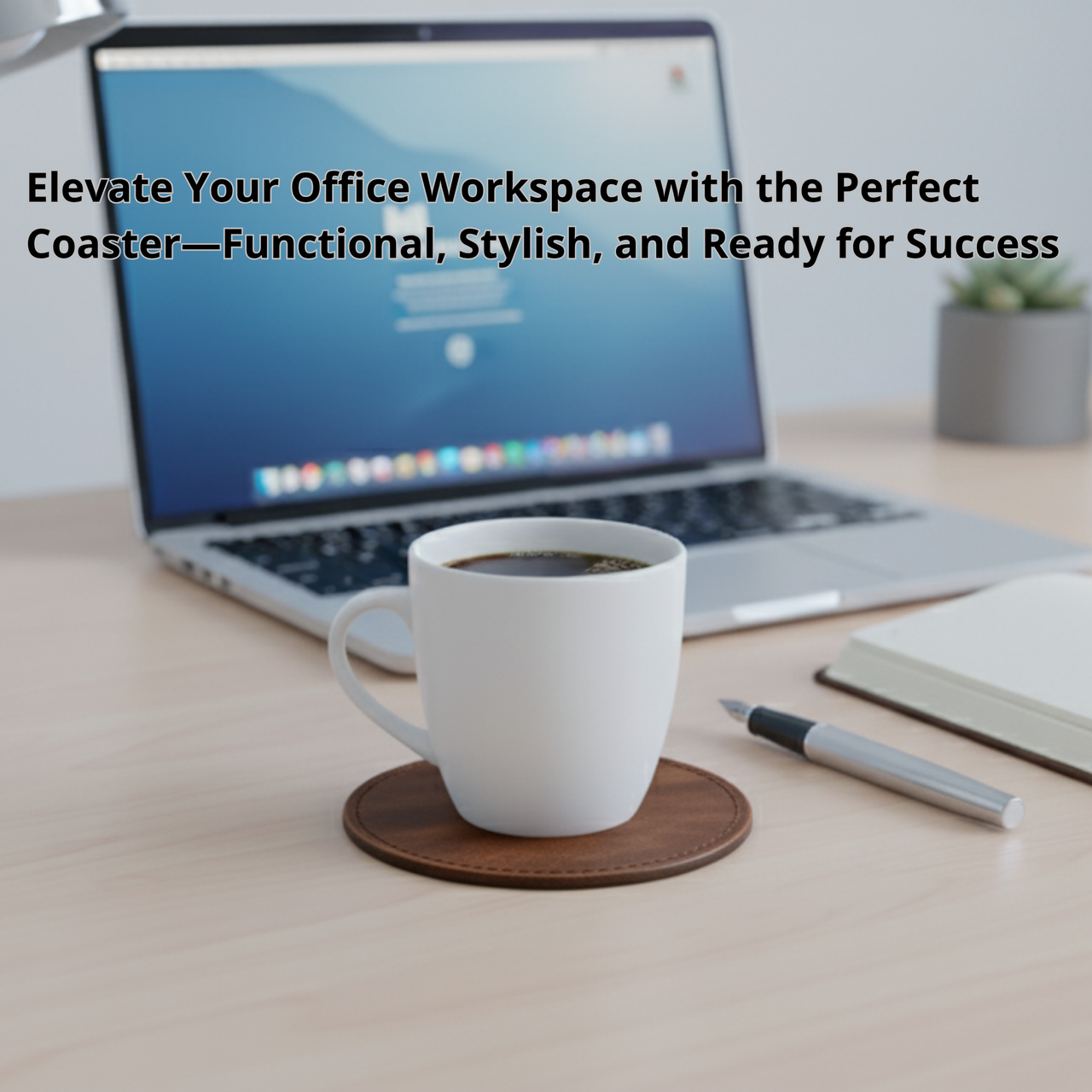 4 Pack Original Leather Coasters Set with Holder – 4 Inch Round Drink Mats