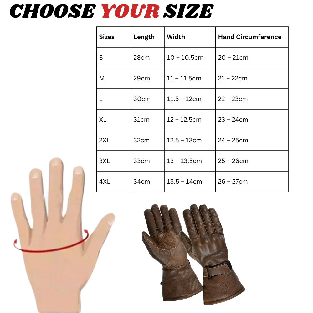 gallanto biker gloves – armoured leather winter thinsulate