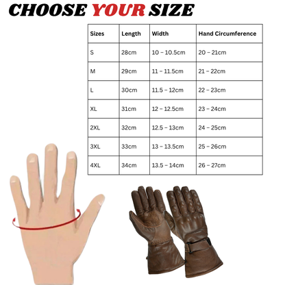 Gallanto Biker Gloves – Armoured Leather Winter Thinsulate