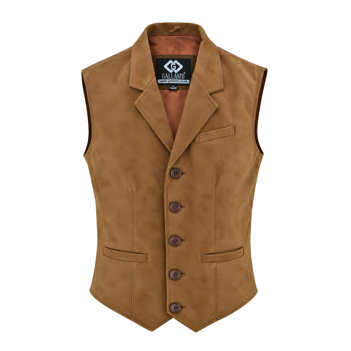 Mens Blazer Style Formal Black Suede Leather Waistcoat Vest