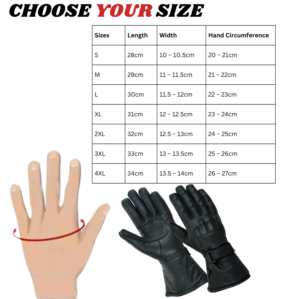 gallanto biker gloves – armoured leather winter thinsulate
