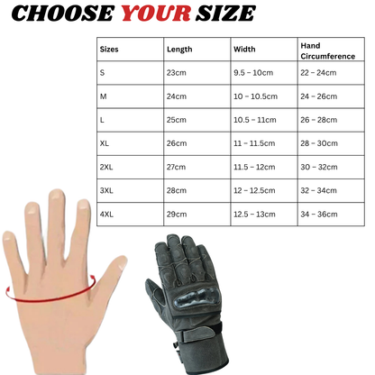 Mens Motorcycle Gloves – Gallanto Armoured Thinsulate Leather Winter