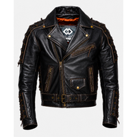 Brando Style Antique Rub Off Lace Leather Jacket