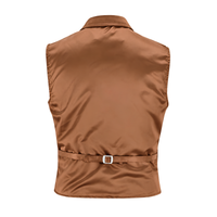 Mens Blazer Style Formal Black Suede Leather Waistcoat Vest
