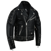 Brando Style Antique Rub Off Lace Leather Jacket